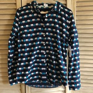 Crown & Ivy elephant button-down size PM